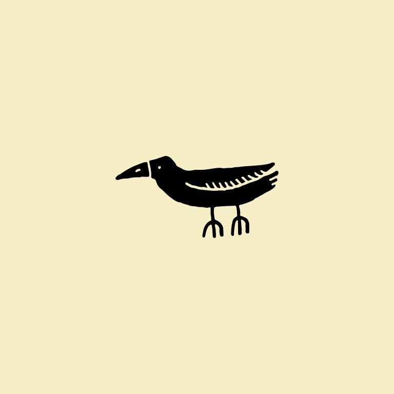 Rubber stamp with a duck illustration on a cream background.