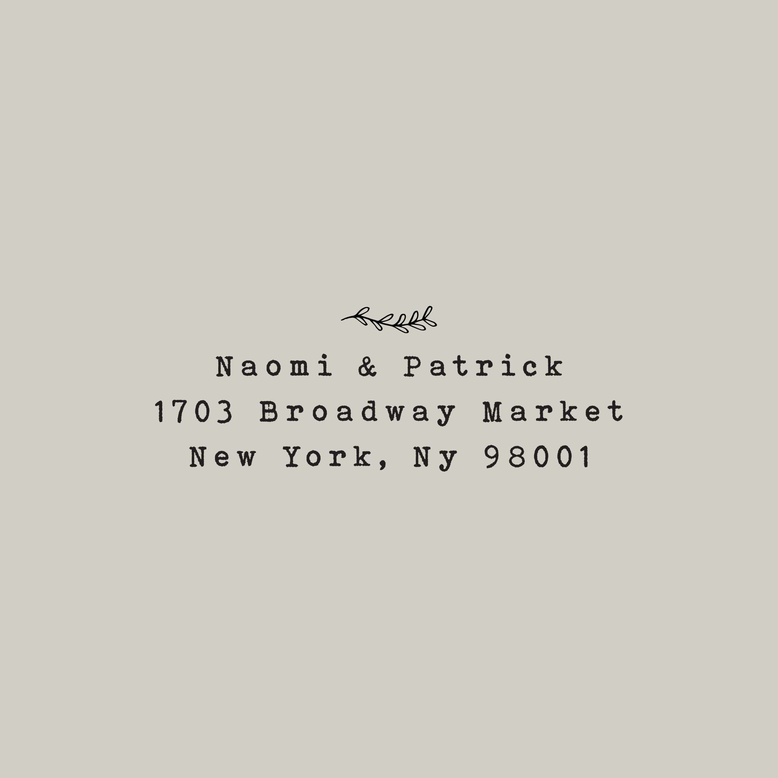 Botanical Address Stamp