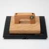 Overhead view of Expressionery large wooden rubber stamp and ink pad.