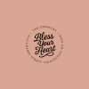 Bless-your-heart- Expressionery address rubber stamp shown on blush pink background.