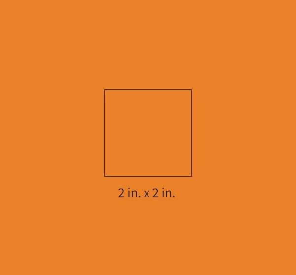 Orange background showing second square layout option for Expressionery wooden rubber stamp EXP5.