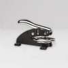 Black long-reach embosser tool with extended arm on neutral background.