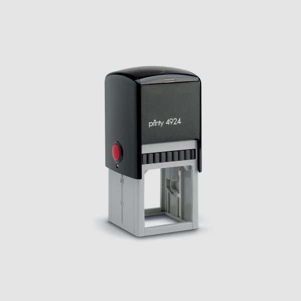 Expressionery self-inking stamp model 4924 in black casing.