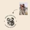 Custom portrait Christmas rubber stamp with personalised face illustration.