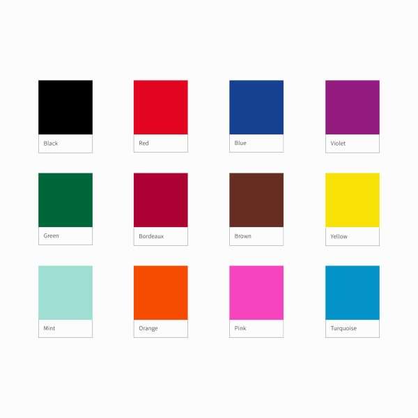 SD self-inking replacement pads displayed in multiple bright colours arranged in a grid.