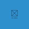 Blue background showing self-inking stamp size guide 10×10mm.