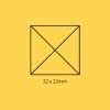 Yellow background showing self-inking stamp size guide 22×22mm.