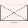 Beige background showing self-inking stamp size guide 48×28mm.