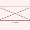 Light pink background showing self-inking stamp size guide 63×25mm.