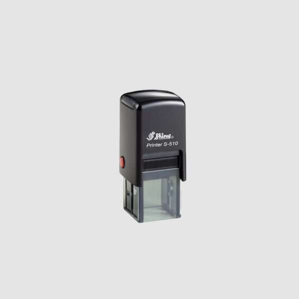 Black Shiny self-inking stamp model 510, 10×10mm mini square design.