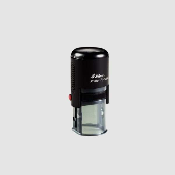 Black Shiny self-inking stamp model 524, 22×22mm square design.