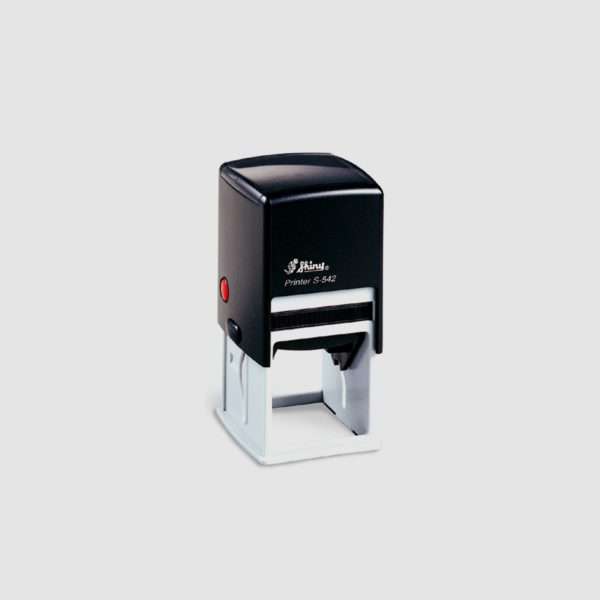 Black Shiny self-inking stamp S524 model, 22x22mm small square size.
